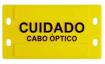 PLAQUETA IDENTIFICAÇÃO - CUIDADO CABO OPTICO
